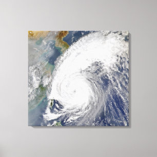 Toile Image satellite d'un typhon