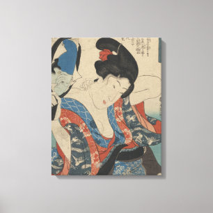 Toile Image vintage de miroir de main japonais de Madame
