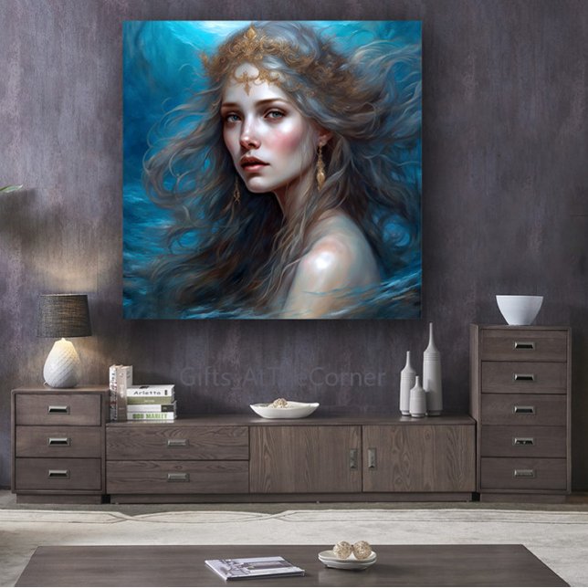 Toile Imaginaire Belle Sirène Princesse (Fantasy Blue Mermaid)