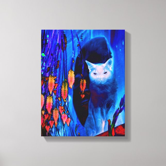 Toile Imaginaire Bleu Chat Siamois Art animal Abstrait (Recto)