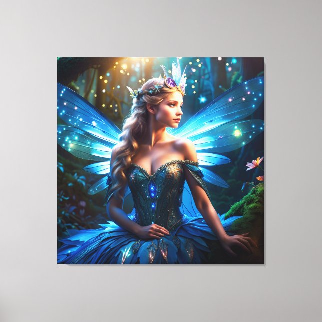 Toile Imaginaire Blue Dragonfly Fairy Princesse (Recto)