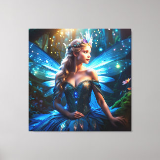 Toile Imaginaire Blue Dragonfly Fairy Princesse