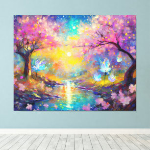 Toile Imaginaire cerise en fleurs Sunrise Stream