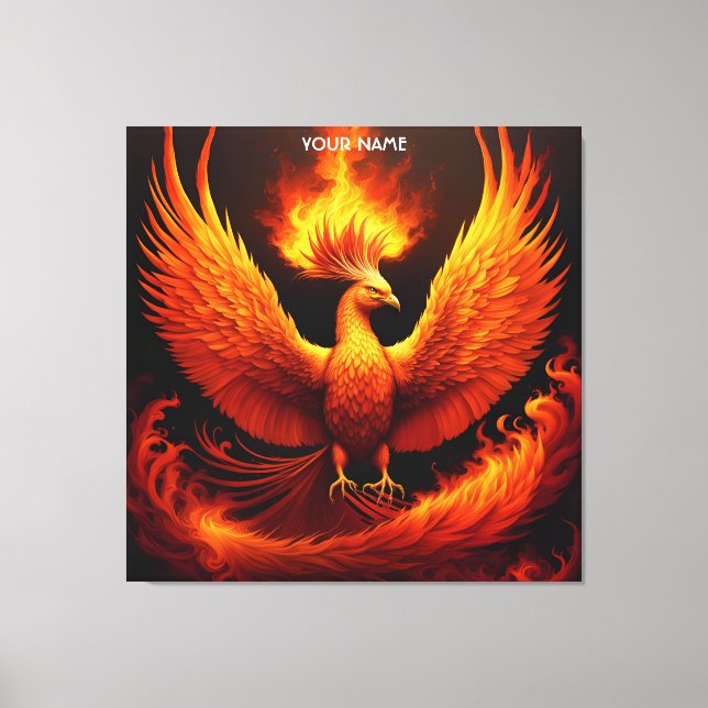 Toile Imaginaire Cute Vivid Flames Phoenix Bird (Recto)
