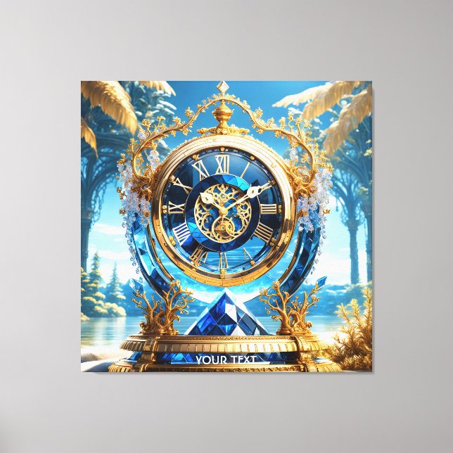 Toile Imaginaire Cute Vivid Sapphire Horloge Mer (Recto)