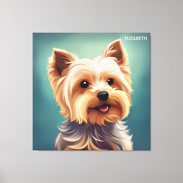 Toile Imaginaire Cute Yorkshire Terrier, Imaginaire Vint (Recto)