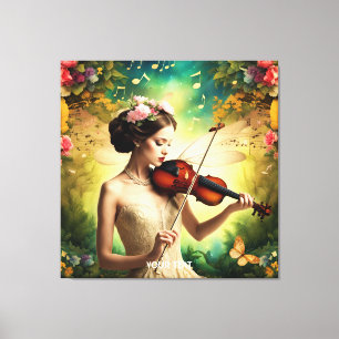 Toile Imaginaire Fleurs de violon mignonnes filles