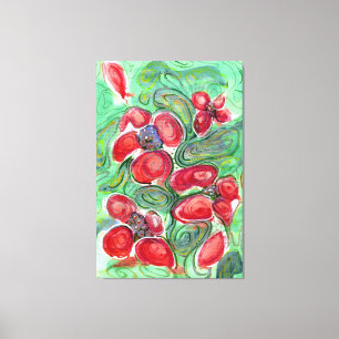 Toile Imaginaire Fleurs rouges