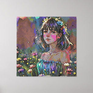 Toile *~ Imaginaire Fleurs sauvages AP56 Peinture d'art