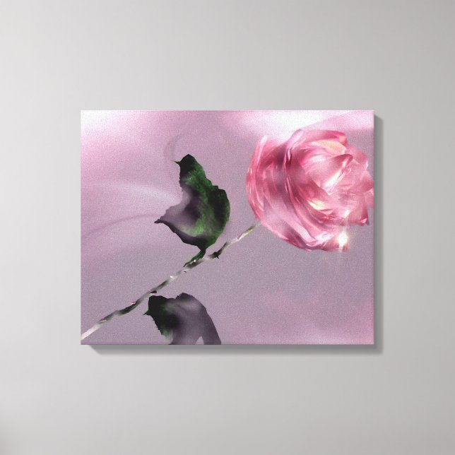 Toile Imaginaire Verre Rose Rose Rose Floral Wrapped Can (Recto)