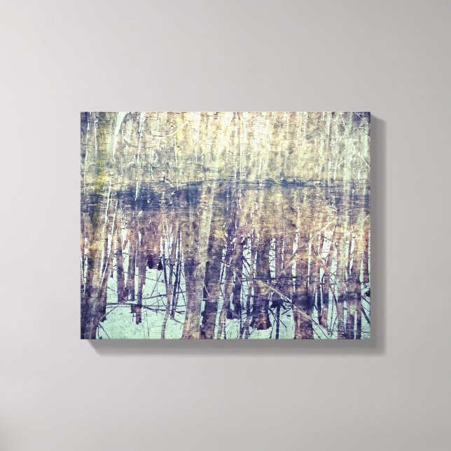 Toile impressionnisme des bois d'hiver (Recto)