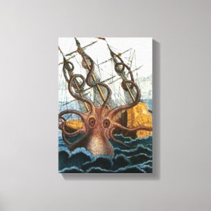 Toile IMPRIMATION vintage KRAKEN