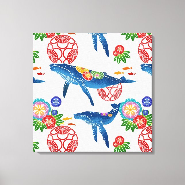 Toile imprimé d'art motif à l'okinawan bingata (Recto)