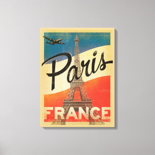 Toile Imprimer Vintage voyage Paris