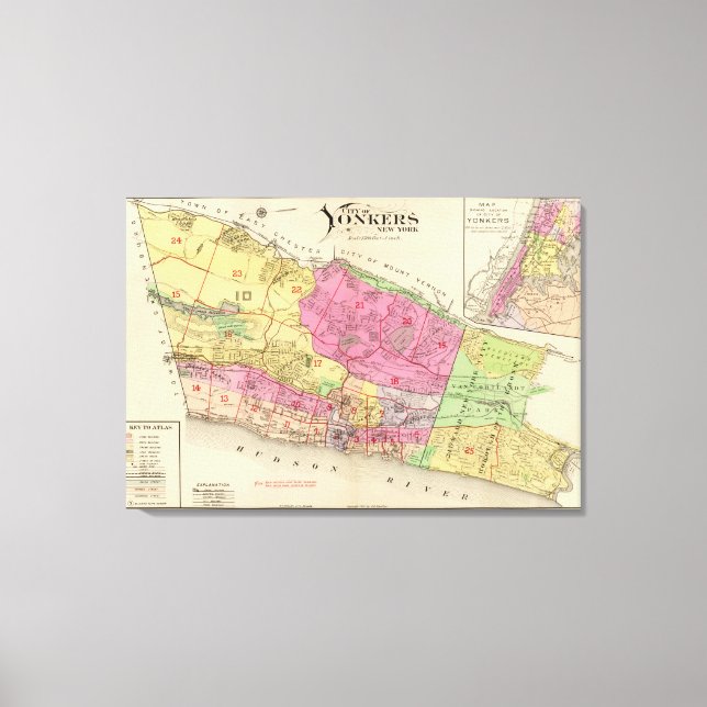 Toile Index carte Yonkers atlas (Recto)