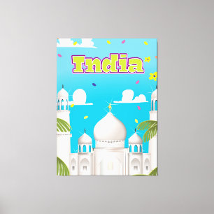 Toile India Cartoon Travel print.