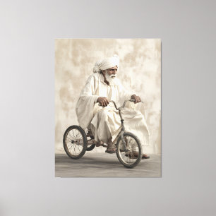 Toile Indien Traditionnel Pédagogie Tricycle Vintage