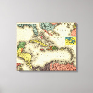 Toile IndiesPanoramic occidental MapWest Indes