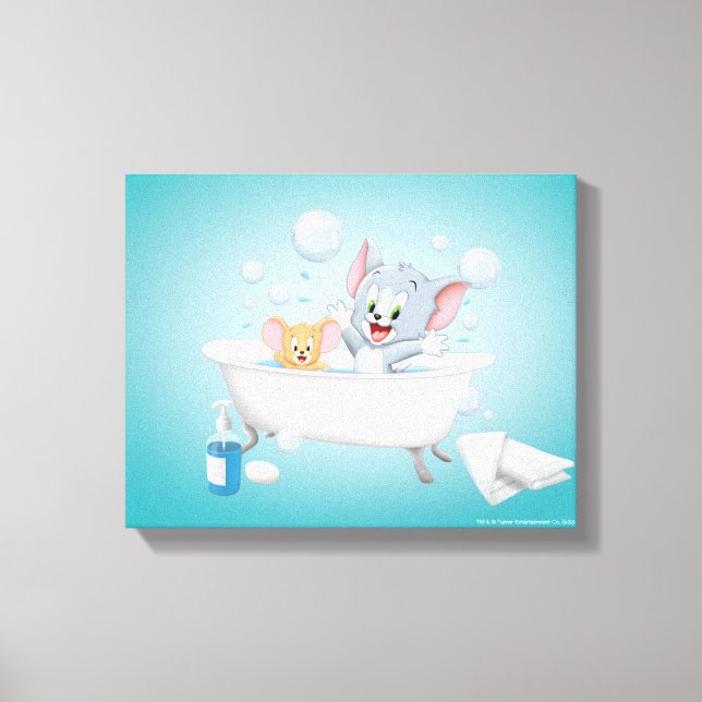 Toile Infant Tom and Jerry Taking a Bath (Recto)
