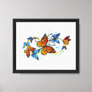 Toile Infinité de papillons monarques