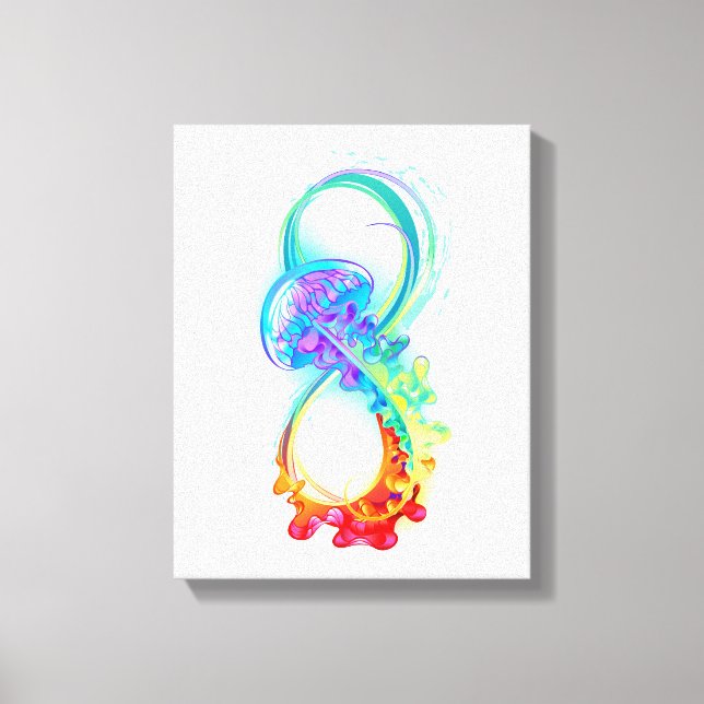 Toile Infinity avec Rainbow Jellyfish (Recto)