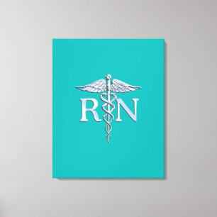 Toile Infirmière autorisée RN Caduceus sur Turquoise
