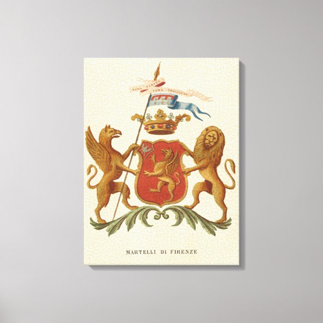 Toile Insigne héraldique avec Griffin et Lion (Recto)