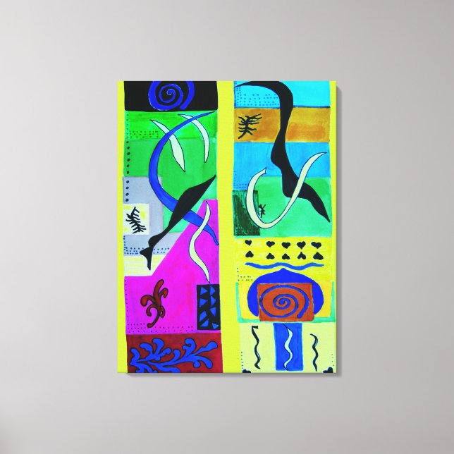 Toile Inspiration Abstraite Jaune Moderne De Matisse (Recto)