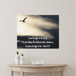Toile Inspirational Christian Art John 8 vs 12 Canvas