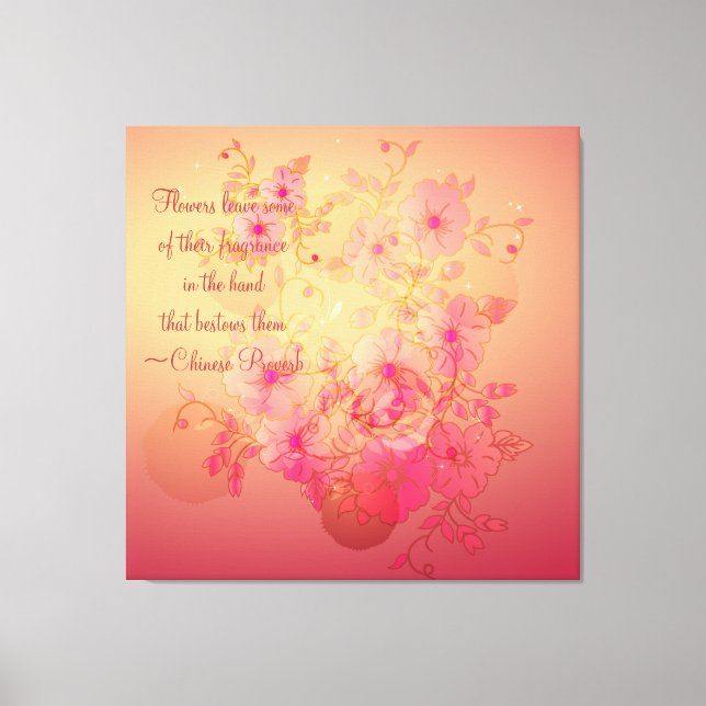 Toile Inspirational Morning Glory Floral Wrapped Canvas (Recto)