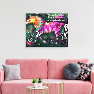 Toile Inspirationnel Abstrait Horse Floral