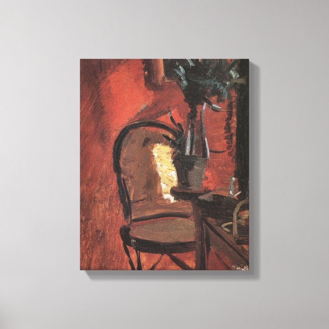 Toile Intérieur avec chaise et Plante par Anna Ancher (Recto)