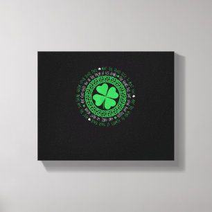 Toile Irish Blessing Celtic Knot 4 Clover à feuille - St