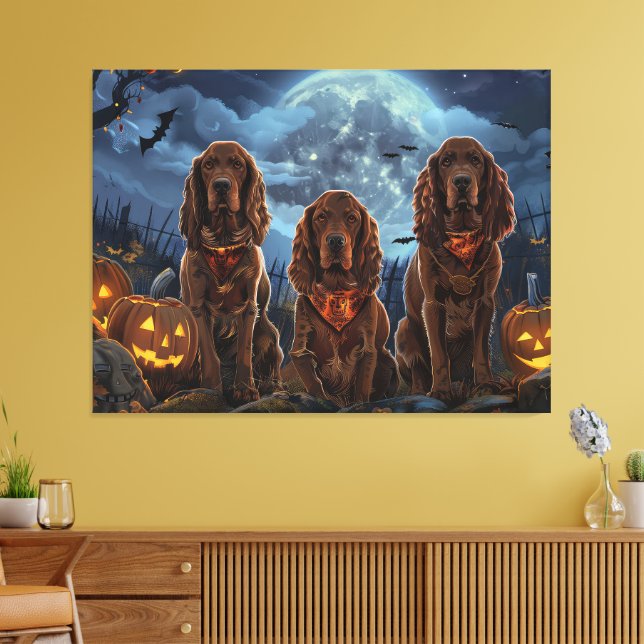 Toile Irish Red Setter Halloween Éffrayant (Insitu(Salon))