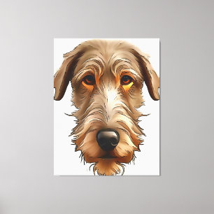 Toile Irish Wolfhound Portrait pour animaux de compagnie