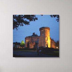 Toile Irlande, le château de Dromoland éclairé au crépus