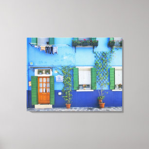 Toile Italie, Burano. Une maison colorée à Burano près