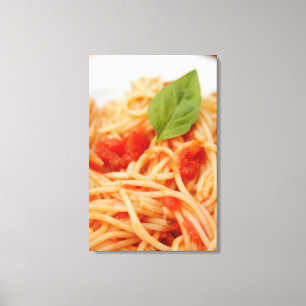 Toile Italie, Orta, lac d'Orta, spaghetti avec tomate