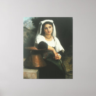 Toile Italienne à la fontaine - William-Adolphe Bouguere