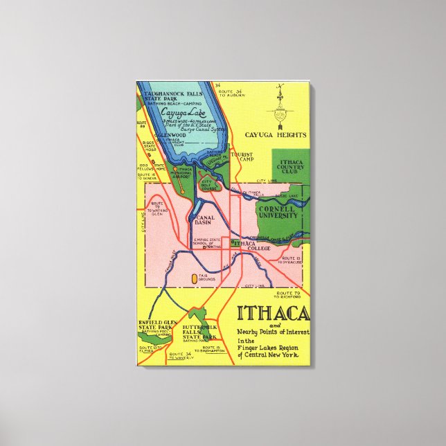 Toile Ithaca et les points d'intérêt voisins (Recto)