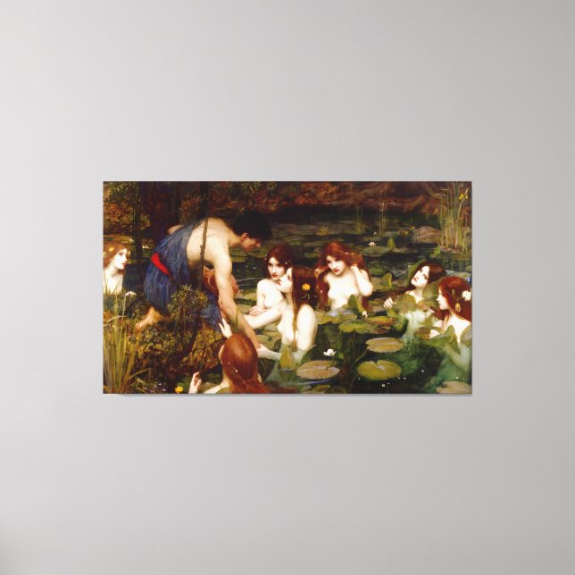 TOILE J. W. WATERHOUSE - HYLAS AND THE NYMPHS - 1896 - (Recto)