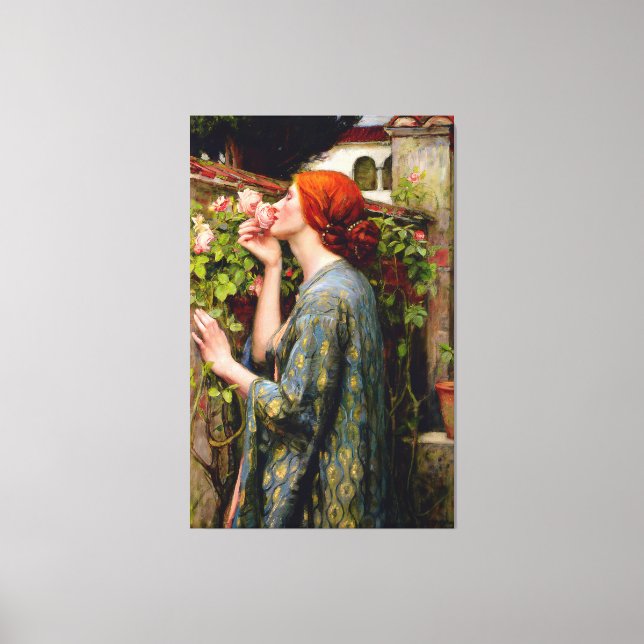 TOILE J. W. WATERHOUSE - L'ÂME DU ROSE - 1908 - (Recto)
