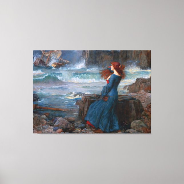 TOILE J. W. WATERHOUSE - MIRANDA (LE TEMPEST) - 1916 - (Recto)