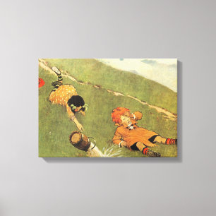Toile Jack & Jill Nursery Rhyme Stretted Canvas Print