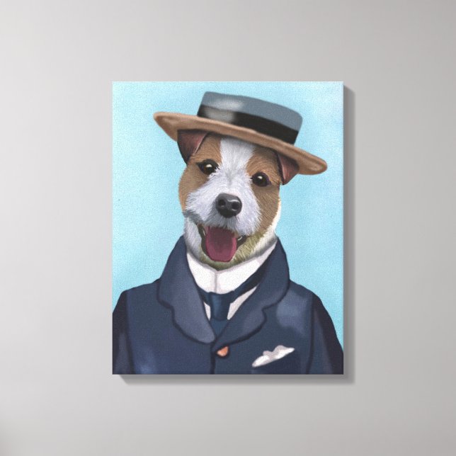 Toile Jack Russell dans un bateau (Recto)