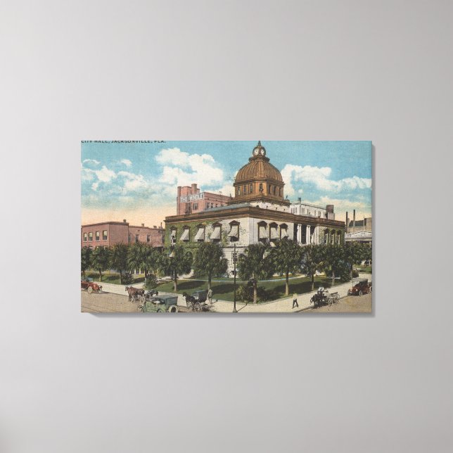 Toile Jacksonville, Floride - Vue extérieure de la ville (Recto)