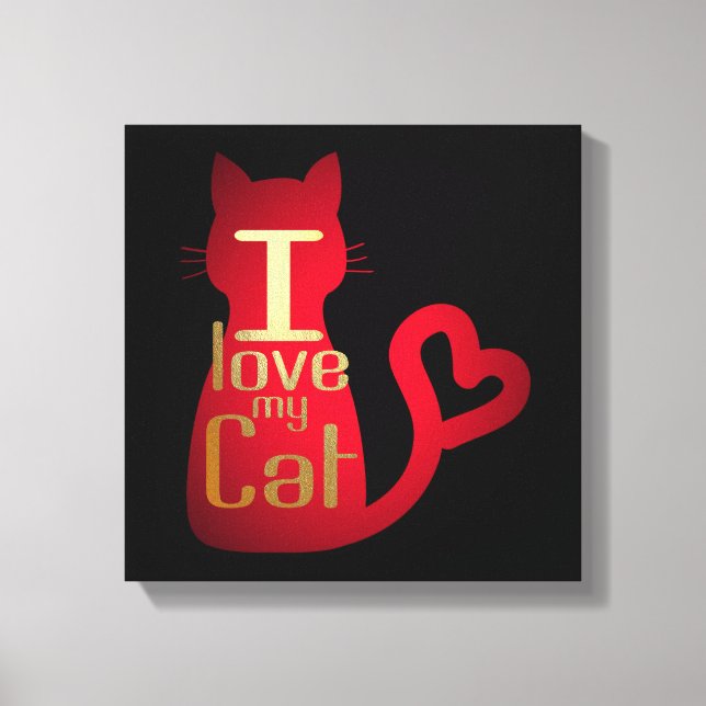 TOILE J'ADORE MON CHAT CANVAS ART ! (Recto)