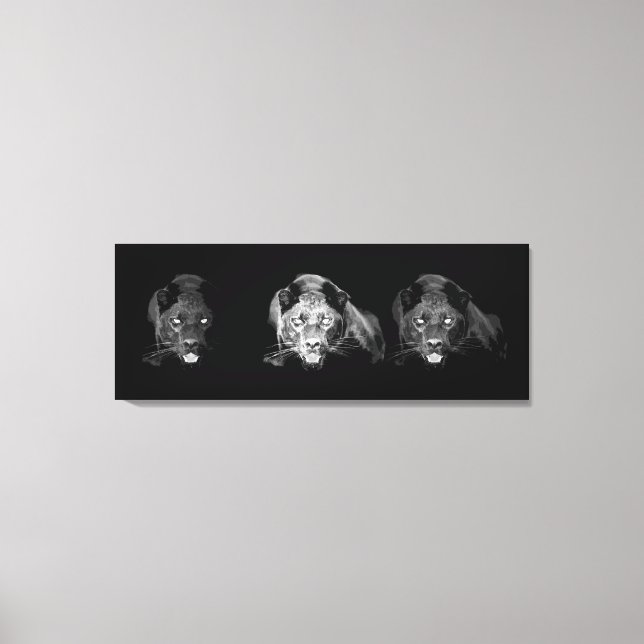 Toile Jaguar Noir & Blanc Enveloppée (Recto)