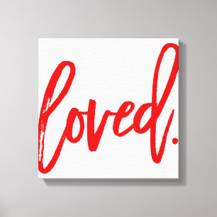 Toile J'AIMAIS. Typographie de type de script Red Modern