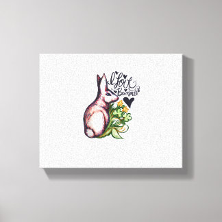 Toile J'aime Bunnies Fun Bunny Rabbit artwork